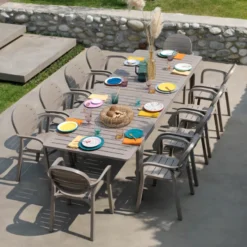Alloro Table de jardin extensible en polypropylène et aluminium><noscript><img width=