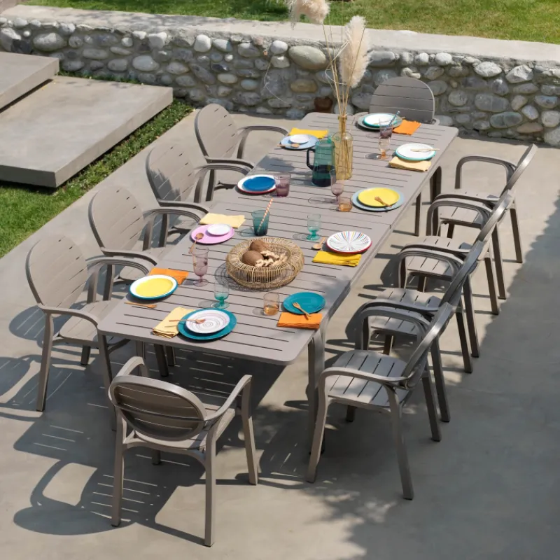 Alloro Table de jardin extensible en polypropylène et aluminium> Table De Jardin