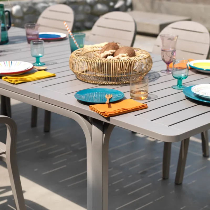 Alloro Table de jardin extensible en polypropylène et aluminium> Table De Jardin