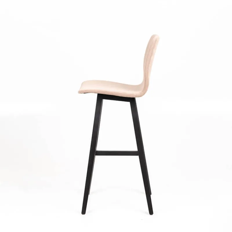 Sessio Amelie Tabouret bar en tissu et pieds en bois massif> Tabouret De Bar (assise +/- 80 Cm)