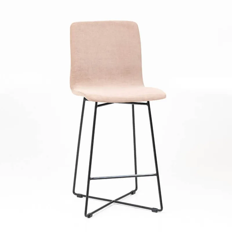 Sessio Amelie Tabouret snack en tissu et pieds métal croisé> Tabouret Snack (assise +/- 65 Cm)|Tabouret De Bar (assise +/- 80 Cm)