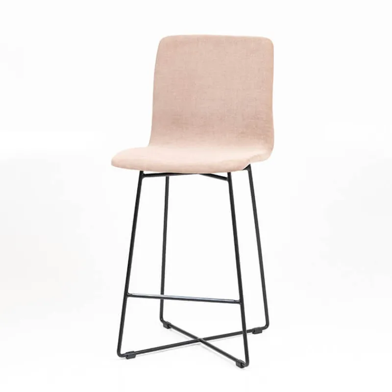 Sessio Amelie Tabouret snack en tissu et pieds métal croisé> Tabouret Snack (assise +/- 65 Cm)|Tabouret De Bar (assise +/- 80 Cm)