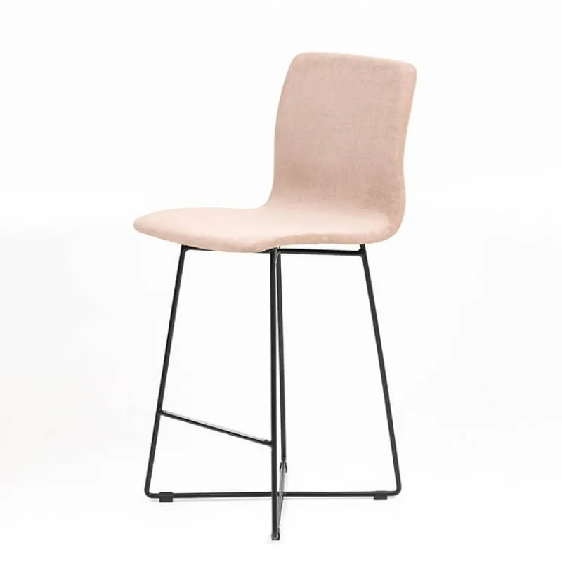 Sessio Amelie Tabouret snack en tissu et pieds métal croisé> Tabouret Snack (assise +/- 65 Cm)|Tabouret De Bar (assise +/- 80 Cm)