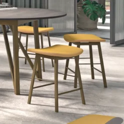 Perfecta Ami Tabouret bas en simili sans dossier pour petit espace><noscript><img width=