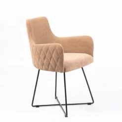 Sessio Anders diamant Fauteuil design en tissu dos matelassé et pieds métal><noscript><img width=
