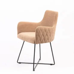 Sessio Anders diamant Fauteuil design en tissu dos matelassé et pieds métal><noscript><img width=