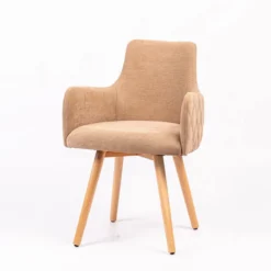 Sessio Anders diamant Fauteuil en tissu dos matelassé et pieds en bois> Chaise De Salle à Manger|Chaise Salon