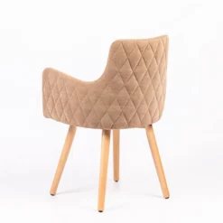 Sessio Anders diamant Fauteuil en tissu dos matelassé et pieds en bois><noscript><img width=