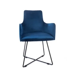 Sessio Anders Fauteuil de salle à manger en tissu et pieds métal> Chaise De Salle à Manger|Chaise Salon
