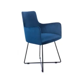 Sessio Anders Fauteuil de salle à manger en tissu et pieds métal><noscript><img width=