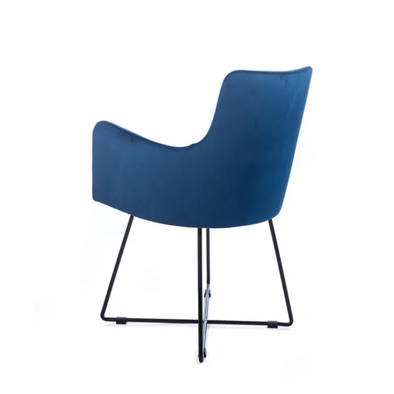 Sessio Anders Fauteuil de salle à manger en tissu et pieds métal> Chaise De Salle à Manger|Chaise Salon