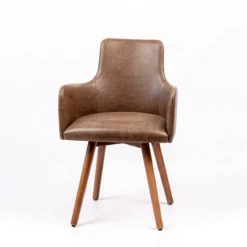 Sessio Anders Fauteuil rembourré avec pieds bois> Chaise De Cuisine|Chaise De Salle à Manger