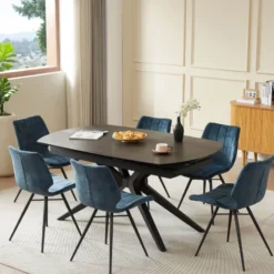 AngèleTable moderne extensible en céramique pieds métal><noscript><img width=