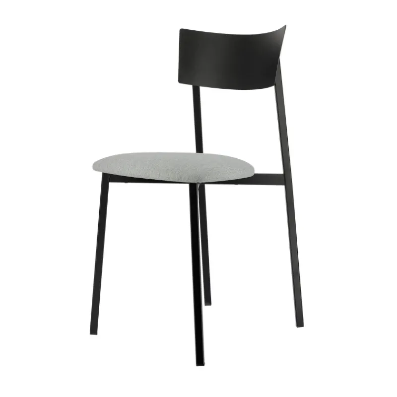 Carrier Anémone ® Chaise française avec assise en tissu rembourrée et dossier métal> Chaise De Salle à Manger
