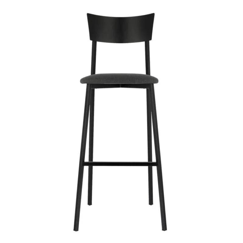 Carrier Anémone ® Tabouret de bar français avec assise en tissu rembourrée et dossier métal> Tabouret De Bar (assise +/- 80 Cm)