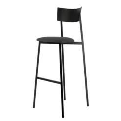 Carrier Anémone ® Tabouret de bar français avec assise en tissu rembourrée et dossier métal><noscript><img width=