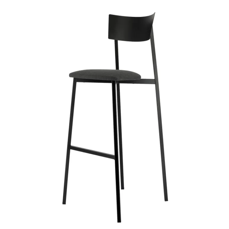 Carrier Anémone ® Tabouret de bar français avec assise en tissu rembourrée et dossier métal> Tabouret De Bar (assise +/- 80 Cm)
