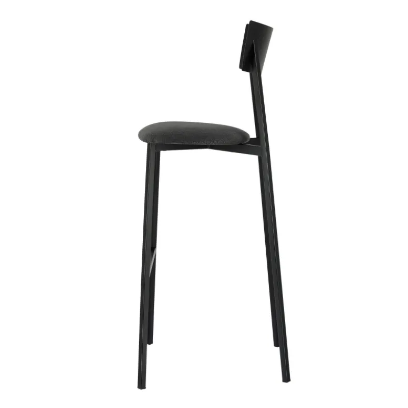 Carrier Anémone ® Tabouret de bar français avec assise en tissu rembourrée et dossier métal> Tabouret De Bar (assise +/- 80 Cm)