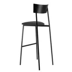 Carrier Anémone ® Tabouret de bar français avec assise en tissu rembourrée et dossier métal><noscript><img width=