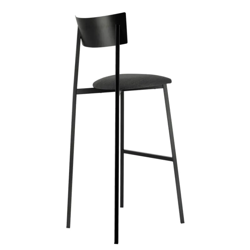 Carrier Anémone ® Tabouret de bar français avec assise en tissu rembourrée et dossier métal> Tabouret De Bar (assise +/- 80 Cm)