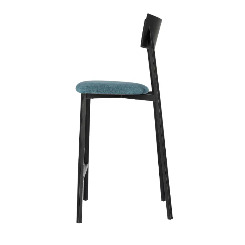 Carrier Anémone ® Tabouret snack français avec assise en tissu rembourrée et dossier métal> Tabouret Snack (assise +/- 65 Cm)|Tabouret De Bar (assise +/- 80 Cm)