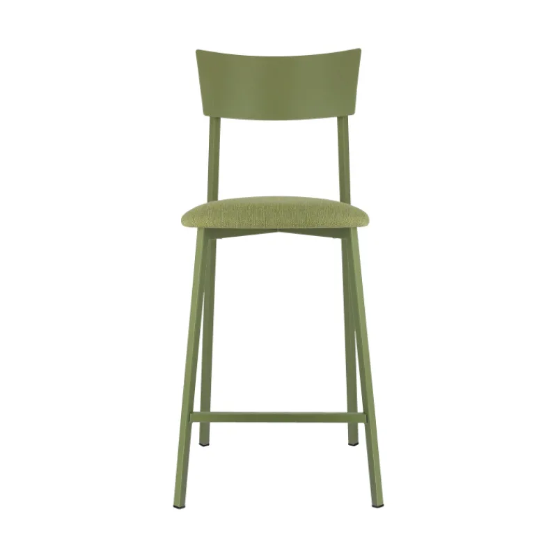 Carrier Anémone ® Tabouret snack français avec assise en tissu rembourrée et dossier métal> Tabouret Snack (assise +/- 65 Cm)|Tabouret De Bar (assise +/- 80 Cm)