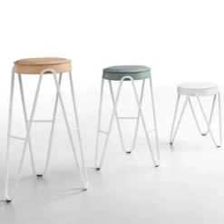 Midj Apelle Jump ® Tabouret snack design sans dossier pieds géométriques> Tabouret Snack (assise +/- 65 Cm)|Tabouret De Bar (assise +/- 80 Cm)