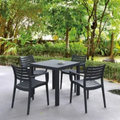 Ares Table de terrasse carrée en résine><noscript><img width=