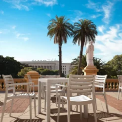 Ares Table de terrasse carrée en résine><noscript><img width=