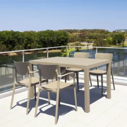 Ares Table de terrasse rectangulaire en résine><noscript><img width=