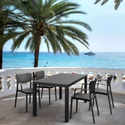 Ares Table de terrasse rectangulaire en résine><noscript><img width=