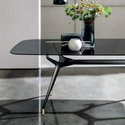 Sovet Italia Arkos Sovet® Table design rectangulaire en verre avec bords arrondis> Table De Salle à Manger