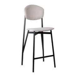 Carrier Artémis ® Tabouret snack design français assise et dossier en tissu dos en bois et pieds en métal> Tabouret Snack (assise +/- 65 Cm)|Tabouret De Bar (assise +/- 80 Cm)