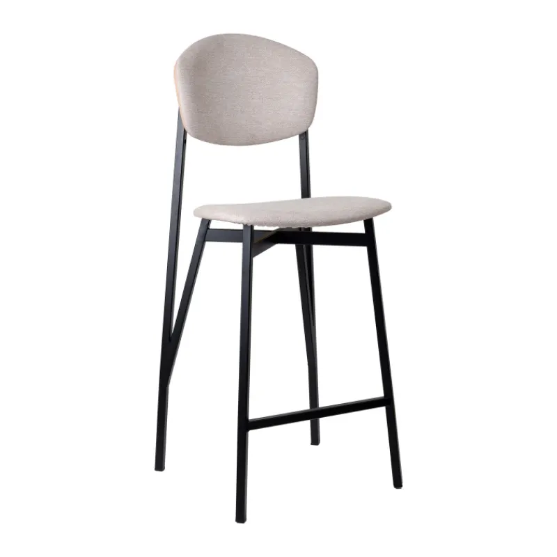 Carrier Artémis ® Tabouret snack design français assise et dossier en tissu dos en bois et pieds en métal> Tabouret Snack (assise +/- 65 Cm)|Tabouret De Bar (assise +/- 80 Cm)