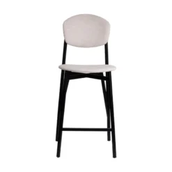 Carrier Artémis ® Tabouret snack design français assise et dossier en tissu dos en bois et pieds en métal><noscript><img width=