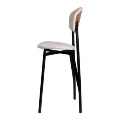 Carrier Artémis ® Tabouret snack design français assise et dossier en tissu dos en bois et pieds en métal><noscript><img width=