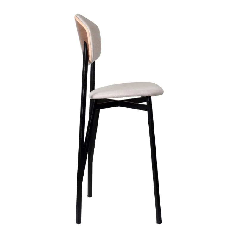 Carrier Artémis ® Tabouret snack design français assise et dossier en tissu dos en bois et pieds en métal> Tabouret Snack (assise +/- 65 Cm)|Tabouret De Bar (assise +/- 80 Cm)