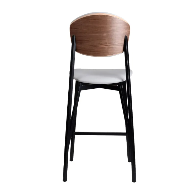Carrier Artémis ® Tabouret snack design français assise en simili dossier bois et pieds en métal> Tabouret Snack (assise +/- 65 Cm)|Tabouret De Bar (assise +/- 80 Cm)