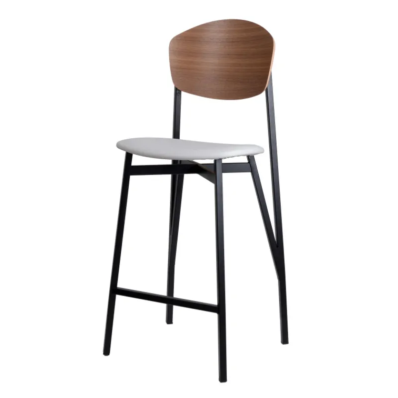 Carrier Artémis ® Tabouret snack design français assise en simili dossier bois et pieds en métal> Tabouret Snack (assise +/- 65 Cm)|Tabouret De Bar (assise +/- 80 Cm)