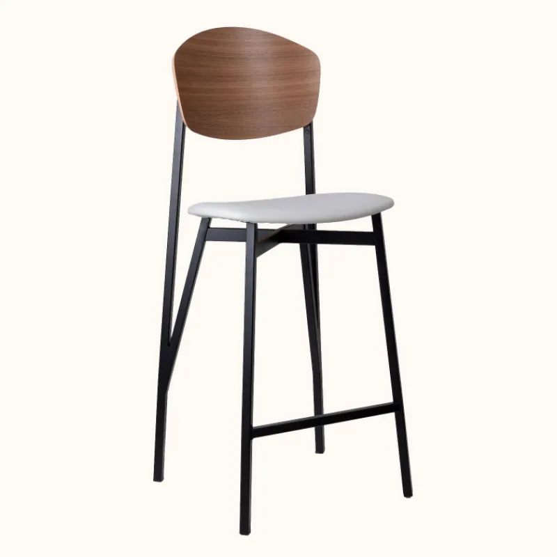 Carrier Artémis ® Tabouret snack design français assise en simili dossier bois et pieds en métal> Tabouret Snack (assise +/- 65 Cm)|Tabouret De Bar (assise +/- 80 Cm)