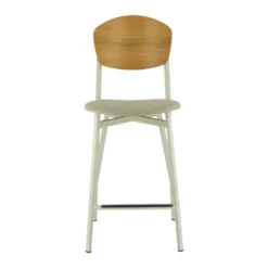 Carrier Artémis ® Tabouret snack design français assise en tissu dossier bois et pieds en métal> Tabouret Snack (assise +/- 65 Cm)|Tabouret De Bar (assise +/- 80 Cm)