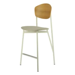 Carrier Artémis ® Tabouret snack design français assise en tissu dossier bois et pieds en métal><noscript><img width=
