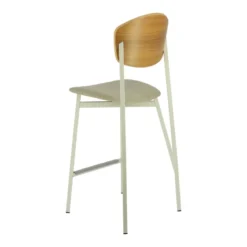 Carrier Artémis ® Tabouret snack design français assise en tissu dossier bois et pieds en métal><noscript><img width=