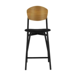 Carrier Artémis ® Tabouret snack design français assise en tissu dossier bois et pieds en métal><noscript><img width=