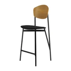Carrier Artémis ® Tabouret snack design français assise en tissu dossier bois et pieds en métal><noscript><img width=
