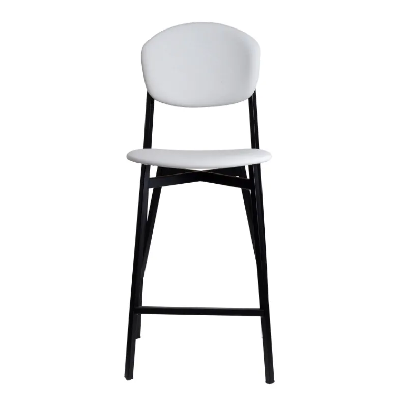 Carrier Artémis ® Tabouret snack design français assise et dossier en simili dos bois et pieds en métal> Tabouret Snack (assise +/- 65 Cm)|Tabouret De Bar (assise +/- 80 Cm)