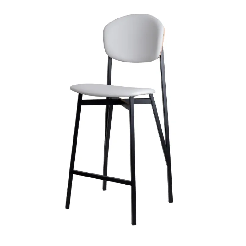 Carrier Artémis ® Tabouret snack design français assise et dossier en simili dos bois et pieds en métal> Tabouret Snack (assise +/- 65 Cm)|Tabouret De Bar (assise +/- 80 Cm)
