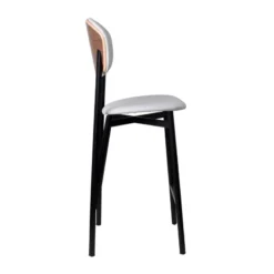 Carrier Artémis ® Tabouret snack design français assise et dossier en simili dos bois et pieds en métal><noscript><img width=