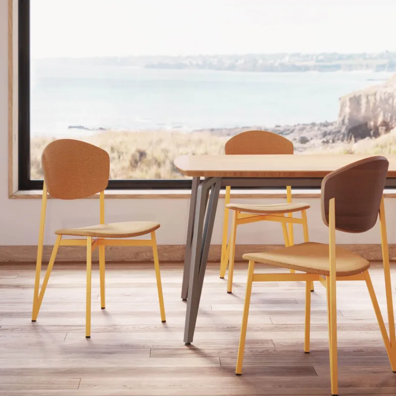 Carrier Artémis XL ® Chaise design française avec assise en tissu, dos du dossier bois et pieds en métal> Chaise De Salle à Manger|Chaise Salon