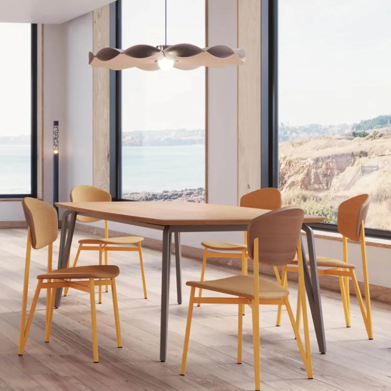 Carrier Artémis XL ® Chaise design française avec assise en tissu, dos du dossier bois et pieds en métal> Chaise De Salle à Manger|Chaise Salon